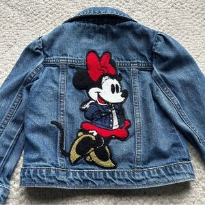 Baby Gap Disney Blue Denim Jean Jacket Embroidered Minnie Mouse Size 3T